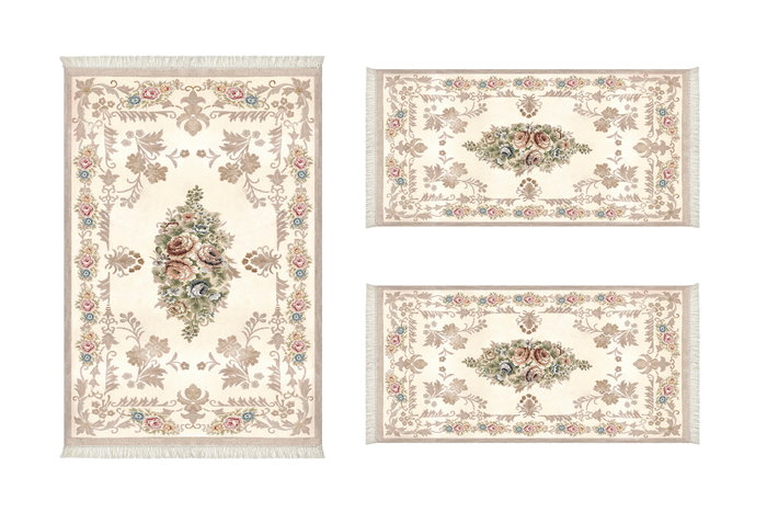Conceptum Juego de 3 Alfombras Multicolor con Estampado Digital